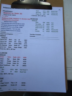 Jean and I started with Train 302. It starts in Firgrove, then Bell Junction, Peter's Pond and ends up in Nelson Yard.