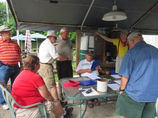 Once the cars are in place, it's time to choose a train - there's a signup list and a clipboard for each train.