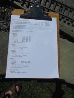 July 15.  Jean and I took out train #301 to start (we ran about 4 or 5 total that Friday). #301 starts in Craig Leigh and terminates in Nelson Yard.