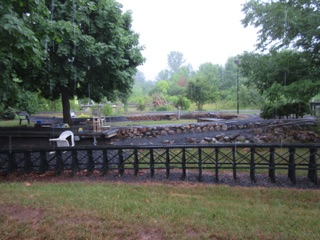 It wasn't sunny all day. Rain interrupted the operations several times, but shelter is nearby.