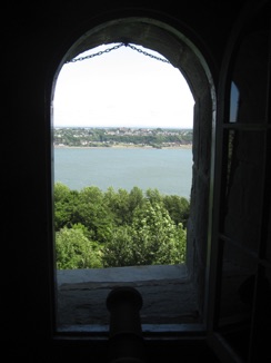 From inside an old fort.
