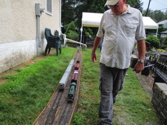 July 19.  Gary and I stage a meet with the passenger train.