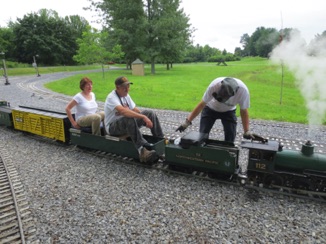 Ken and Jean get ready for a ride.