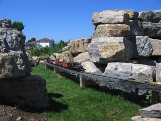 July 15.  We also got a chance to run out to Dave McCurdy’s layout where he is recreating the D&RGW in his backyard. Lots of big rocks!