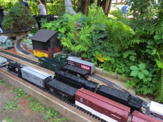 As we try to get the cars back in their original places we meet an opposing train coming through Peter's Pond.