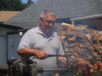 July 14.  Fred enjoys doing some of the cooking.
