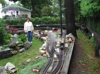 I got a chance to run my live steam Shay, while Jean watches.