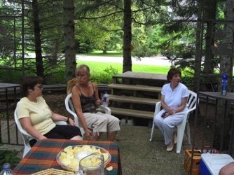 There's food and talk.