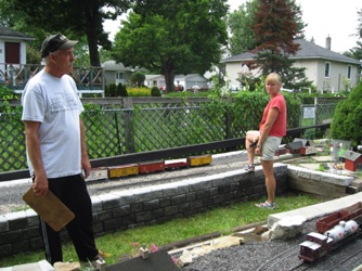 July 19.  Once again, Jean and I ran train 302/312. We had some interesting match-ups as we all seemed to arrive at Ironwood Junction at the same time.  Both Ken and Nicole are waiting for permission to move from the dispatcher.