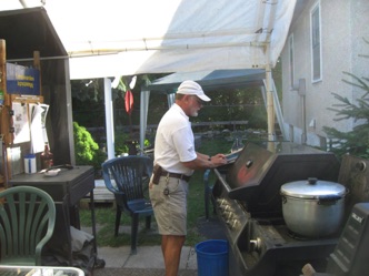 Ric Golding seemed to do most of the grilling...