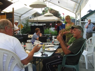 July 17.  At the end of a busy operations session there is always good food and a good time.