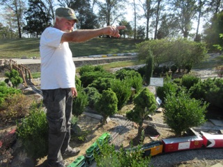 October 14.  We prepare to cross the diamond at Woodlawn Junction, while Ken points out the obvious.