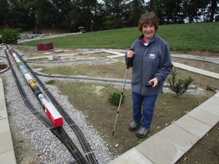 October 13.  We eventually get to Freeman Spur, where Jean acts as the engineer.  The train has pulled in on the center track.