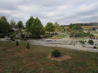 October 20.  A view from the top of the switchback looking at Evansville...Overlook in the background