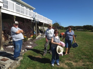 L-R: Andy, Ken, Jean, and Jane. It's hard to get a shot without the railroad in the picture, but I managed it this once.