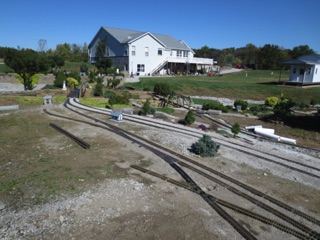 Up at Hilltop Overlook we see that the town is not quite done yet; it needs more track and ballast.