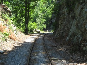 Here the roadbed is in pretty good shape.  Imagine putting this track down back in the day...