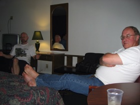 Time to relax in the motel room.  (The Hermitage in Bartow, WV - now permanently closed!)