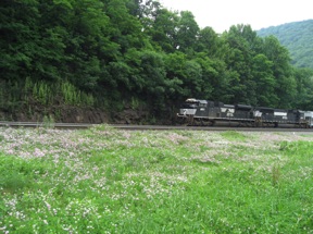 The train climbs up the grade.