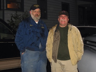 Sure, it's cold and wet...but what fun!   That's Dave, on the left (my right!)