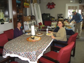 November 4.  Friday.  We all enjoy some fine food and friendship inside.