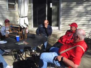 It's a warm day to sit and chat.