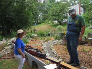 Since we were so late getting started we quickly met Al Pomeroy's train coming the other way. There wasn't enough room to go in the hole in Dead Rooster Gulch, so we performed a "sawby" maneuver to pass.