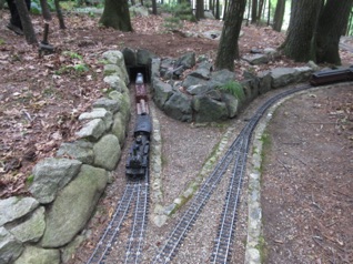 Our train emerges from the tunnel on the way to Stiege.