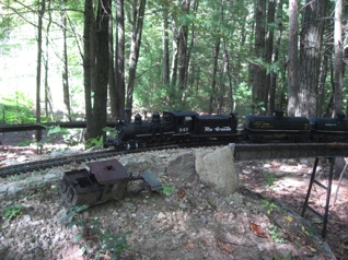 We had a LONG run from Stiege to Riley. Here's a shot going by a wreck. 