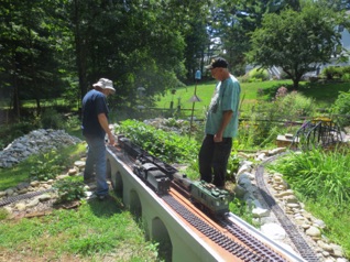 A meet with Ken's K-27 at Dead Rooster Gulch, while Richard supervises.