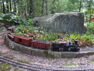 The train circles Big Rock.