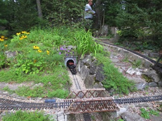 Our train emerging from the tunnel.