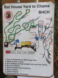 August 7. Next, Bob and I decided to run from Bat House Yard to Chama. The train call sign is "BHCH" and covers almost half of the railroad. August 7. Next, Bob and I decided to run from Bat House Yard to Chama. The train call sign is "BHCH" and covers almost half of the railroad.