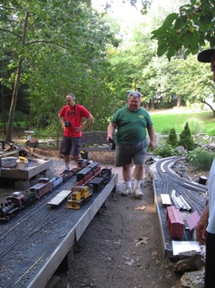 September 25.  Bob checks the yard one last time, while Jon gets his train ready.