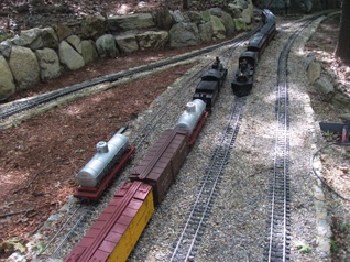 Our train started in Cumbres - at the lower end of the railroad and went all the way to upper woods. It "only" switched Cumbres, Stiege, Upper Shed, Bat House Yard, and the Upper Woods. We had a meet in Stiege with the Misty Flyer. Our train started in Cumbres - at the lower end of the railroad and went all the way to upper woods. It "only" switched Cumbres, Stiege, Upper Shed, Bat House Yard, and the Upper Woods. We had a meet in Stiege with the Misty Flyer.