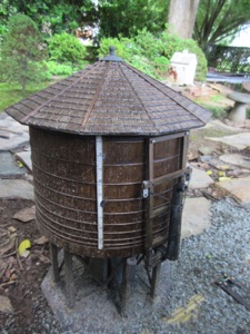 June 6.  Some parts to my water tower had disappeared over the years. I ended up printing some new counterweights on my 3D printer (filled with some BBs for weight)