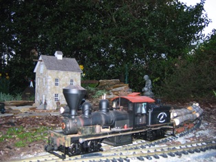 The Shay passes by Smith Pond Mill.