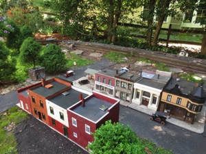 June 28.  A view of the new shops from behind.