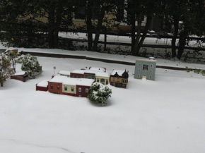 March 14.  A bit of snow covers the town.