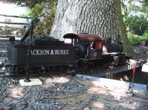 #2 gets some water from the column in the yard.   The ballast has just about disappeared!