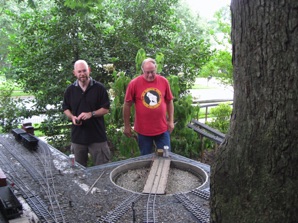 Gaetan Charette and Doug Matheson (both from Canada) operate on my layout before our trip to visit eastern railroads.