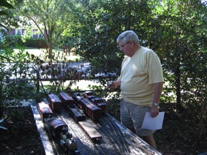 September 2.  Mike Oates building the train in Green Springs yard.