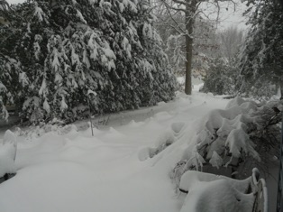 February 6.   A February snow storm covers the layout completely.