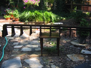 The trestle assemblies were stained outside - they ended up being pretty long. The trestle assemblies were stained outside - they ended up being pretty long.