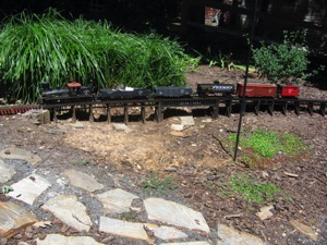 August 12, 2006. A metal bridge ties the two trestle sections together. August 12, 2006. A metal bridge ties the two trestle sections together.