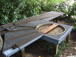 August 31, 2007.   Overview of the yard and turntable...all ballasted.