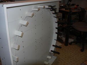 October 14, 2006. I used Precision Products Perfic panels for the walls. I used 3" x 15" inch long sections and just used glue to attach them to the supports; 15" is the max width of the panels. I normally like to use glue and some mechanical fastening, but I felt that it would mar the surface too much. I wanted it to look like poured concrete. October 14, 2006. I used Precision Products Perfic panels for the walls. I used 3" x 15" inch long sections and just used glue to attach them to the supports; 15" is the max width of the panels. I normally like to use glue and some mechanical fastening, but I felt that it would mar the surface too much. I wanted it to look like poured concrete.